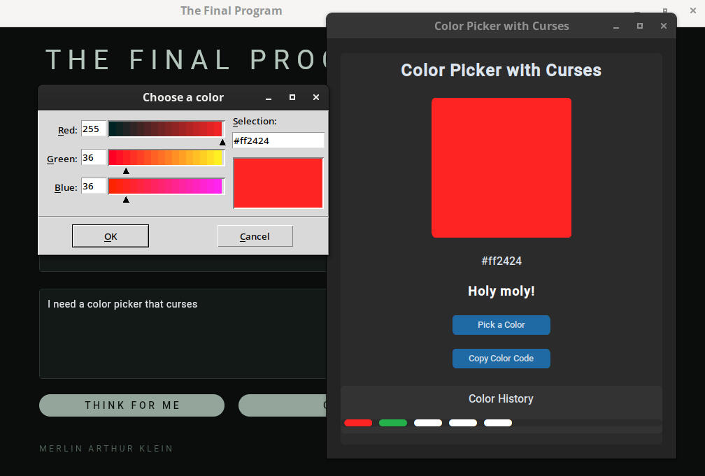 The Final Program Screenshot